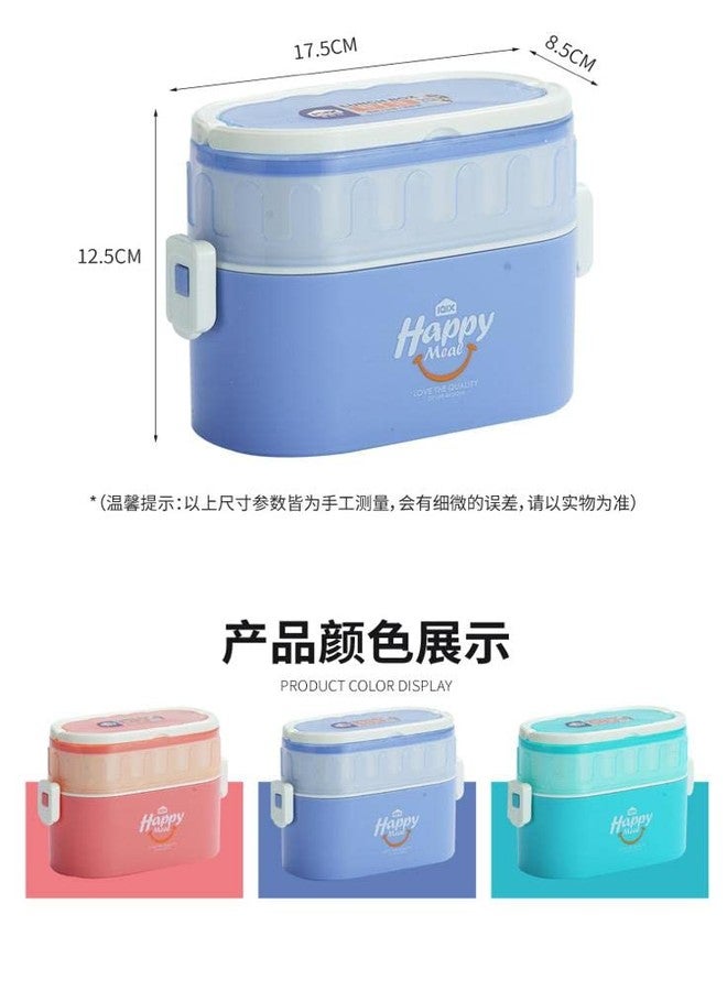 Mayatra's Double Decker Lunch Box | with Plastic Spoon & Handle | Tiffin Box for Women and Men Office, Kids to School Full Meal|Easy to Carry| 950 ML (Multicolor) - Image 4
